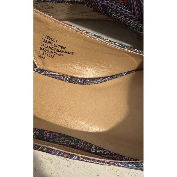 EUC Nine West ABBE Boho Cork Wedge Sandal Size 5 1/2 M Woven Hippie - Picture 7 of 7